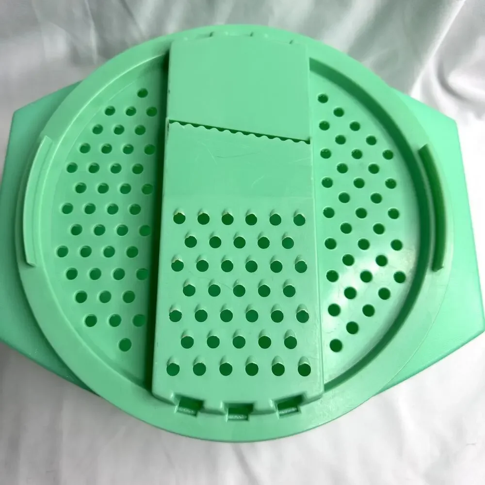 Vintage Tupperware Jade Green Grater Slicer Bowl Set 1970s – Mid Century Kitchen